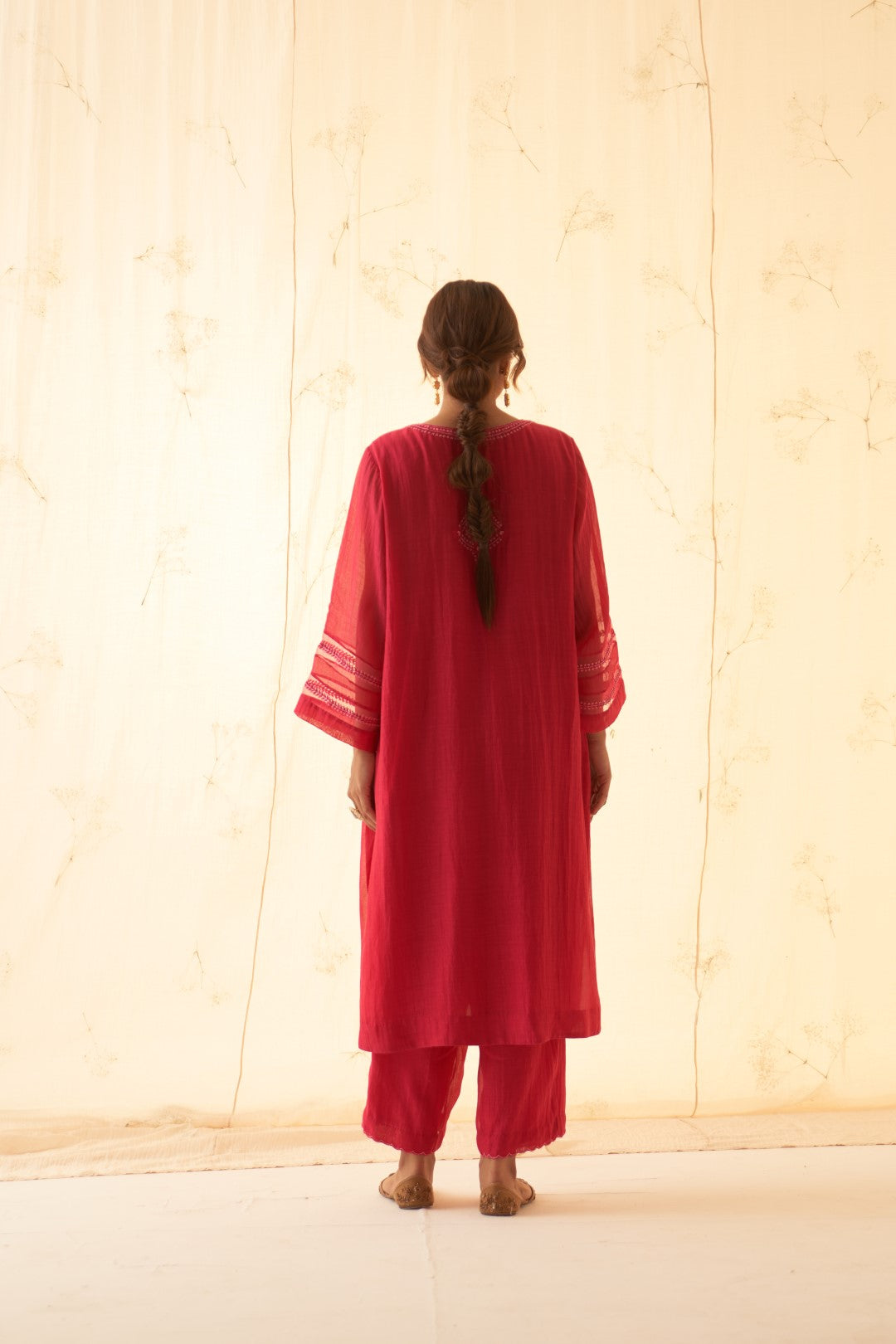 Fuchsia Embroidered Kurta Set