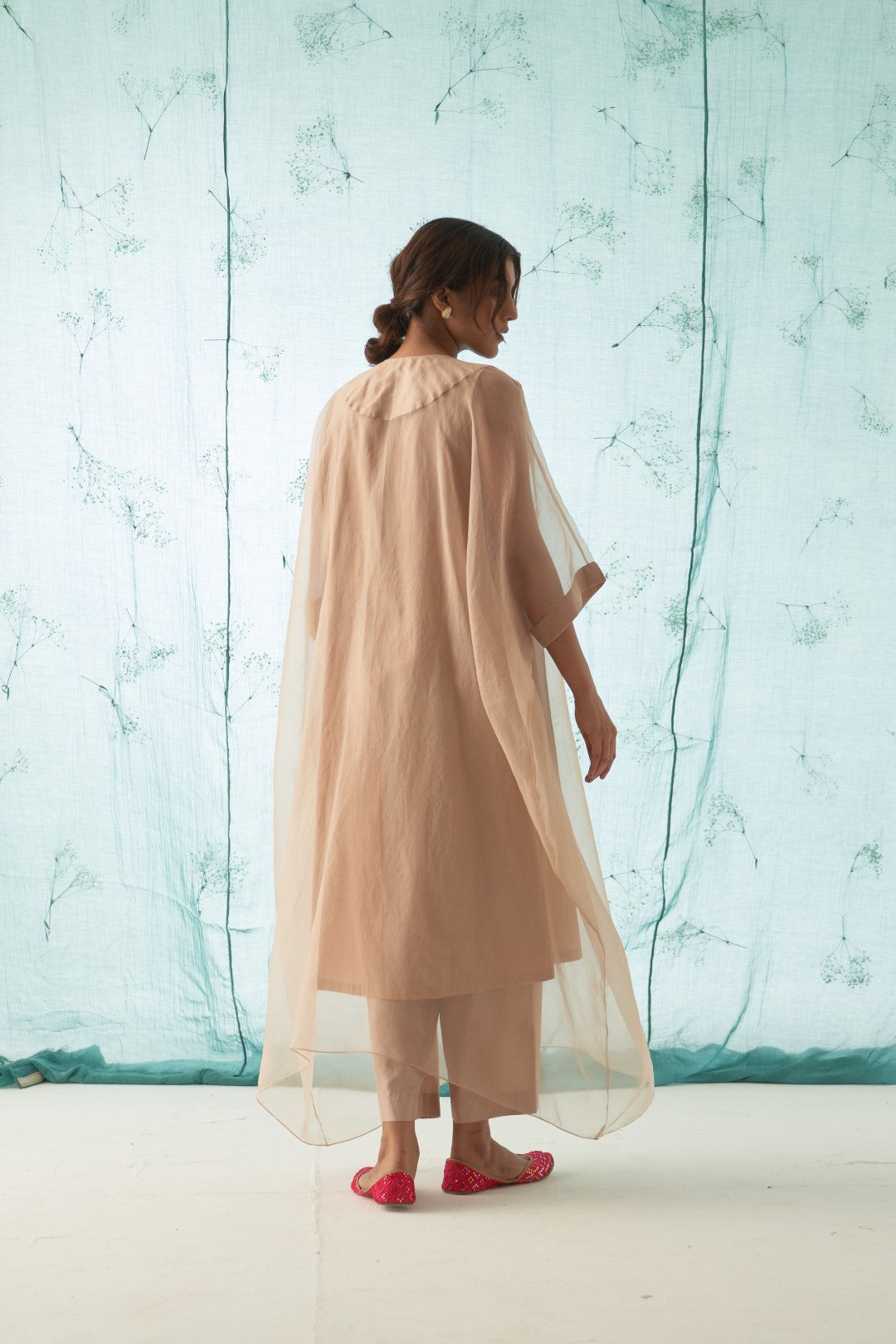 Rose Gold Embroidered Kaftan Set