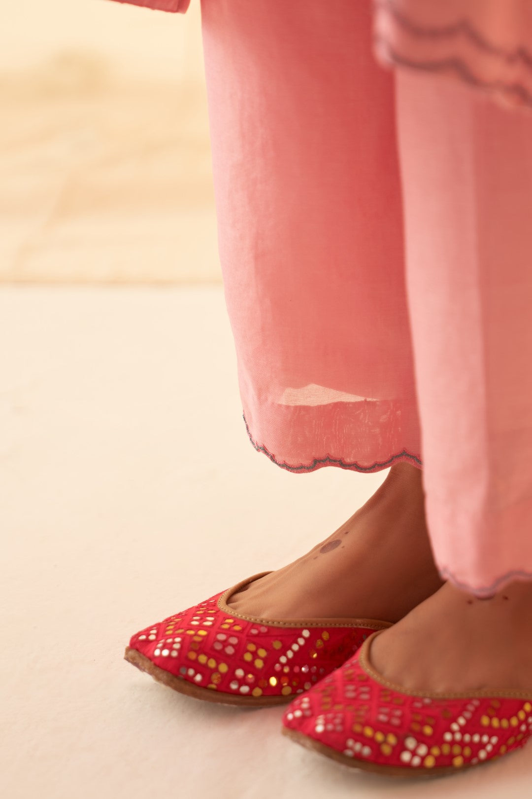 Pink Multi Thread Embroidered Kurta Set