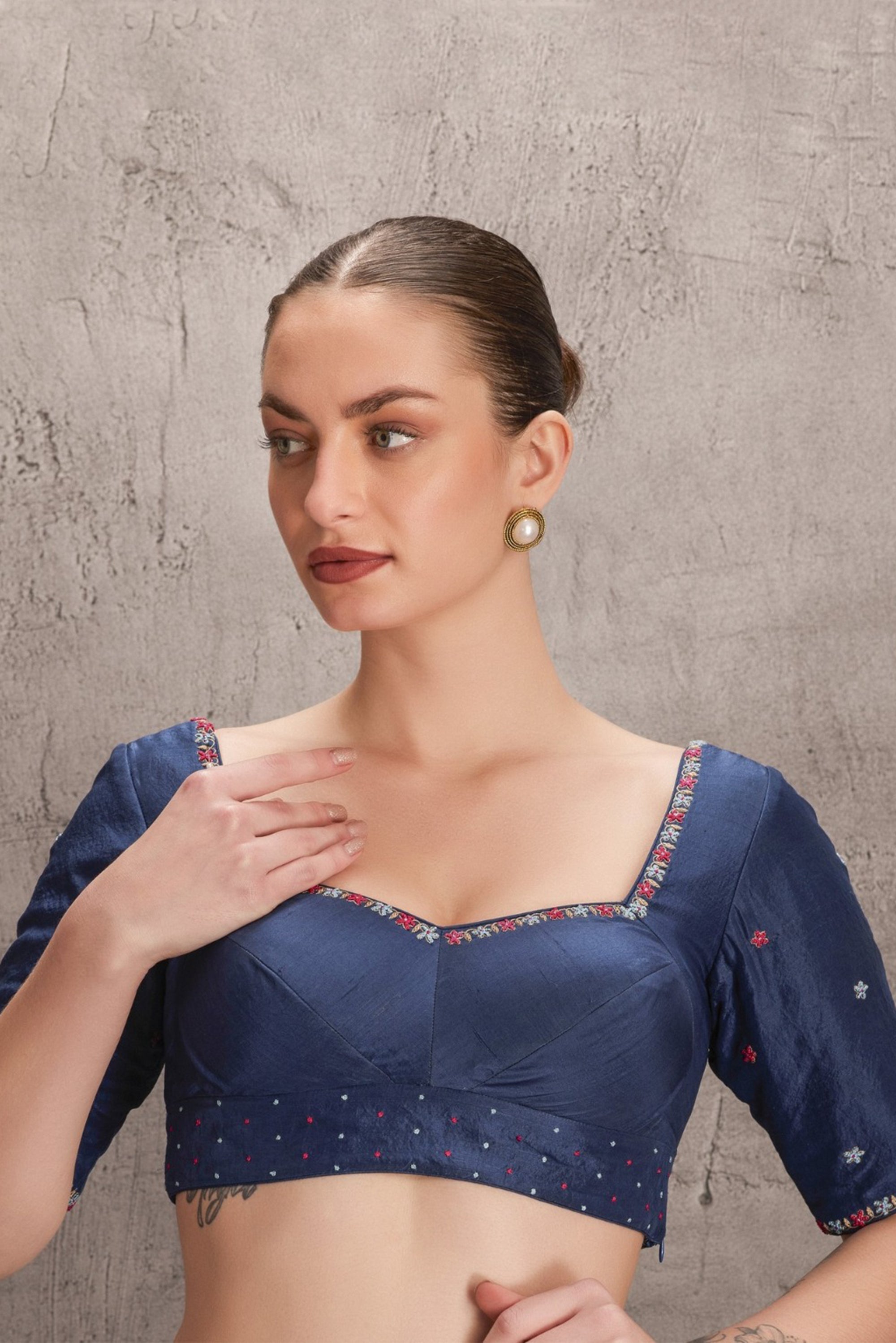 Blue Silk Blouse (JB-036)