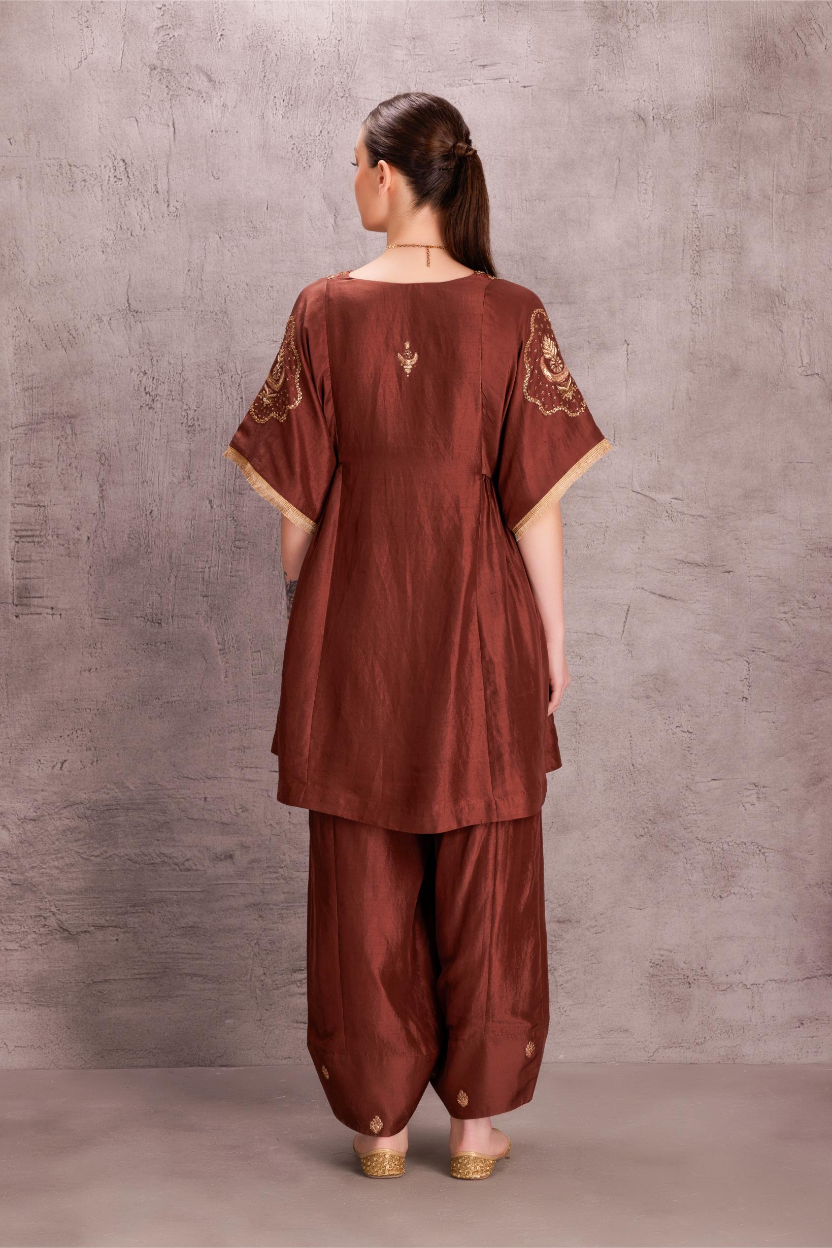 Brown Silk Kurta Set