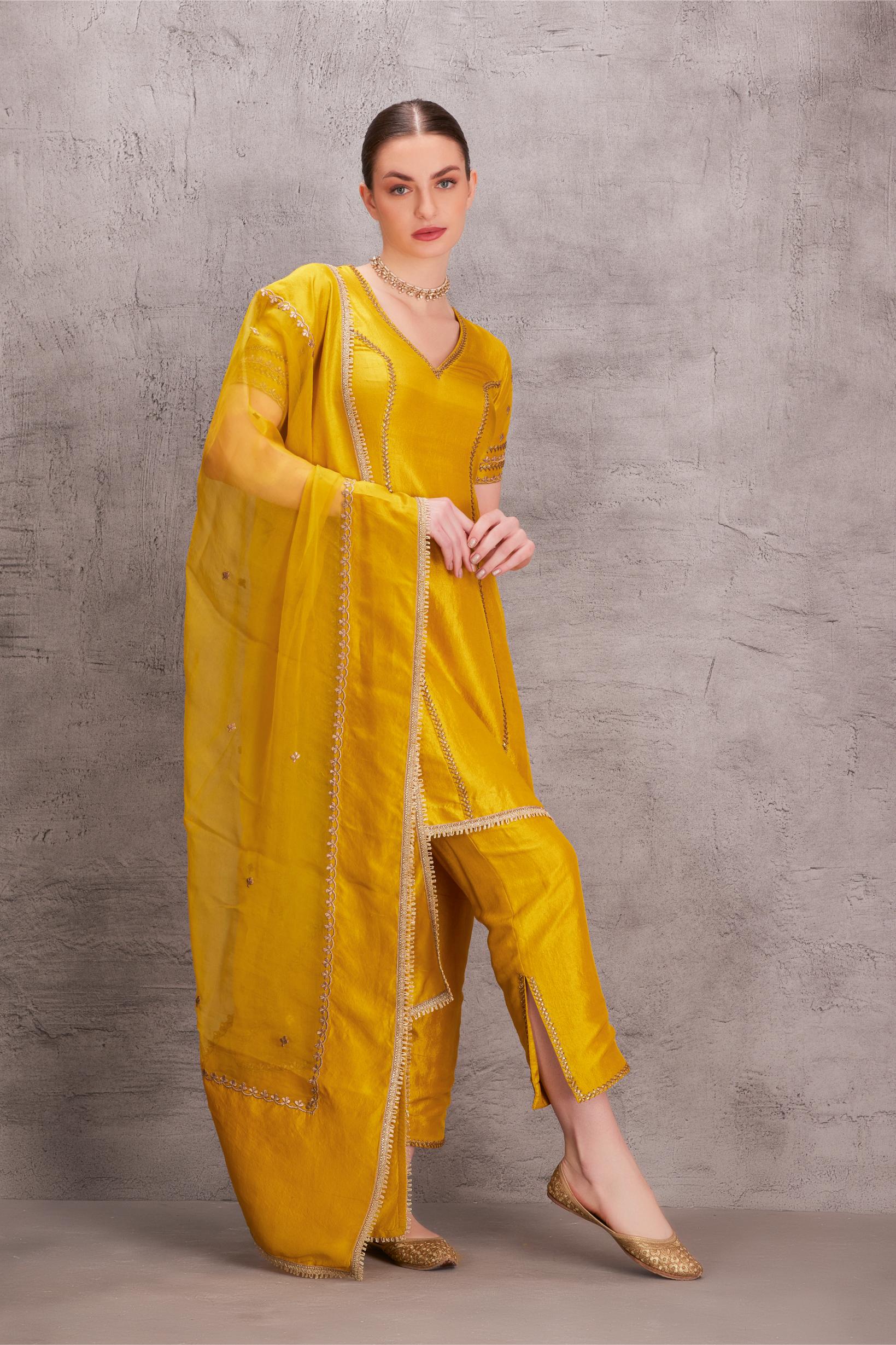 Yellow Silk Kurta Set (JKK-006)