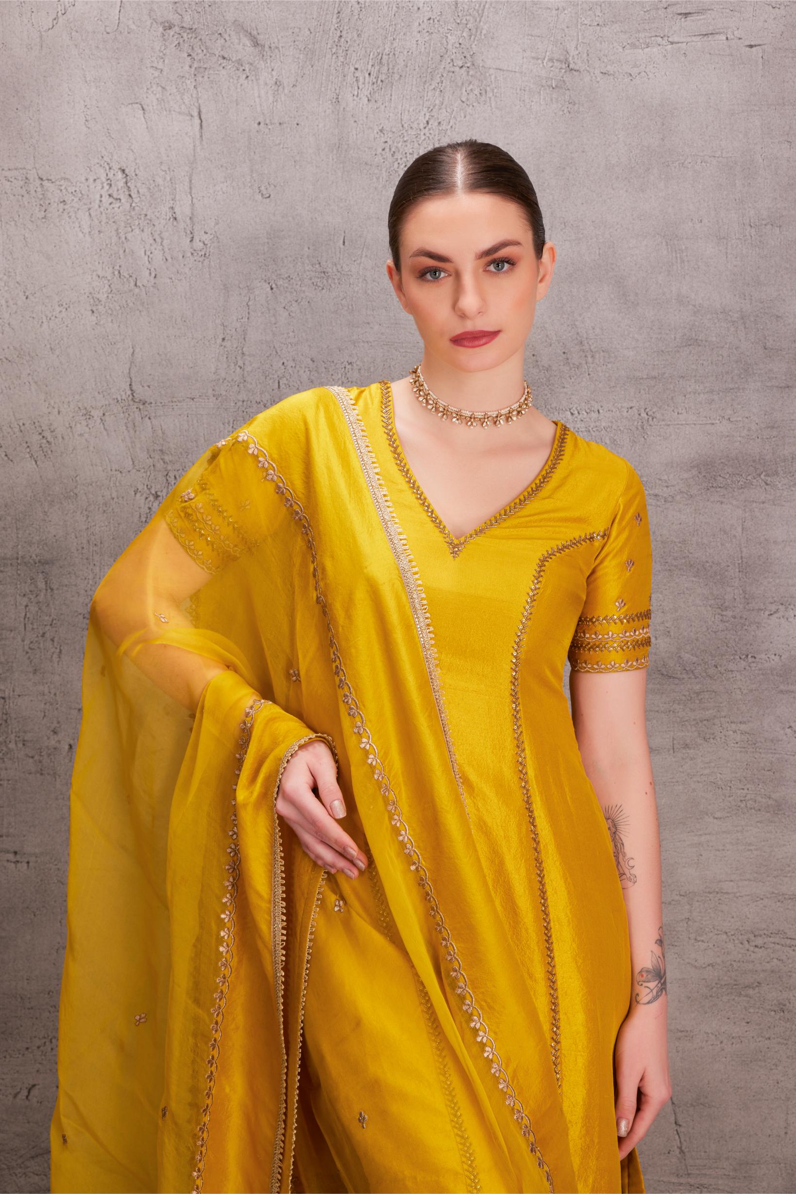 Yellow Silk Kurta Set (JKK-006)