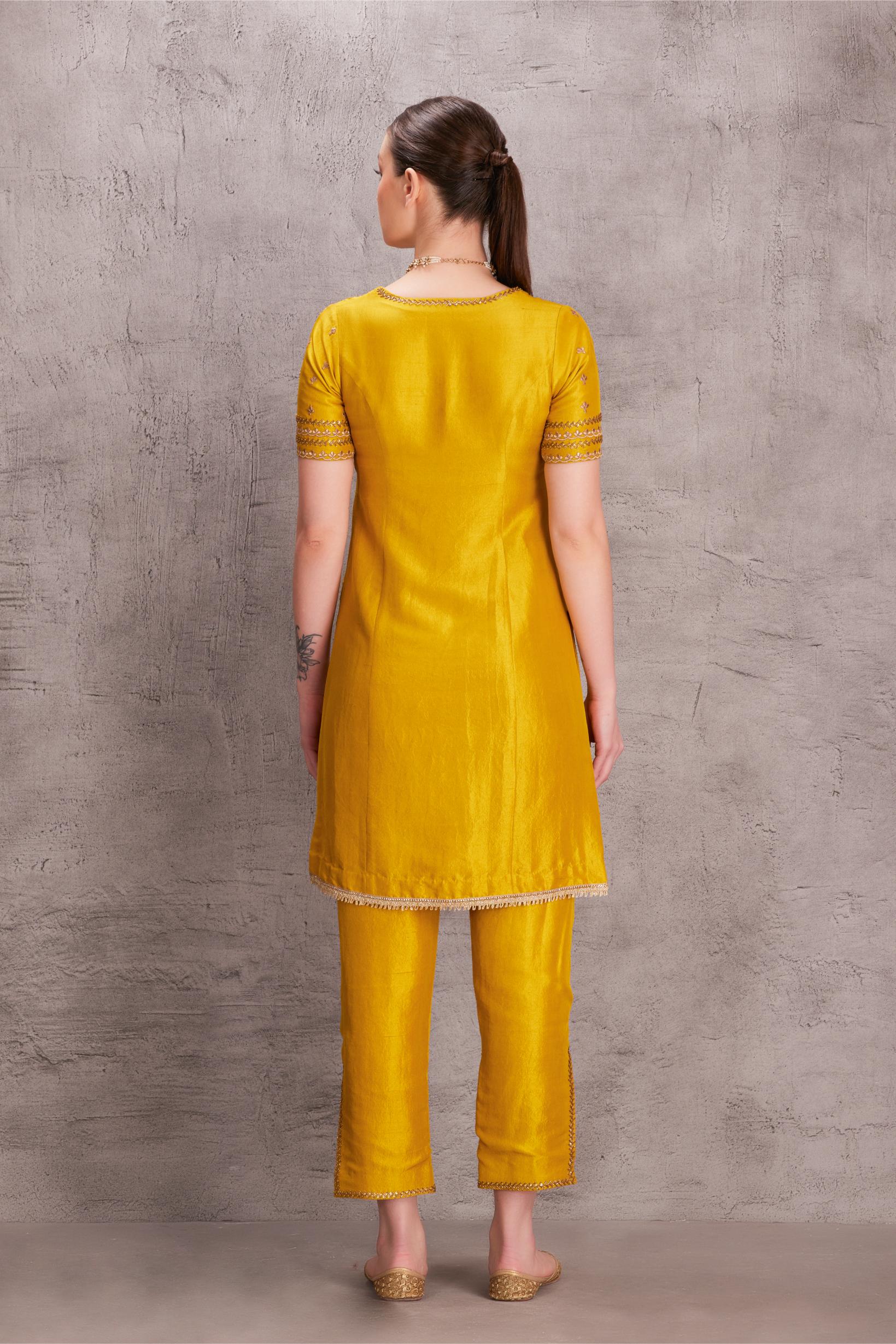 Yellow Silk Kurta Set (JKK-006)