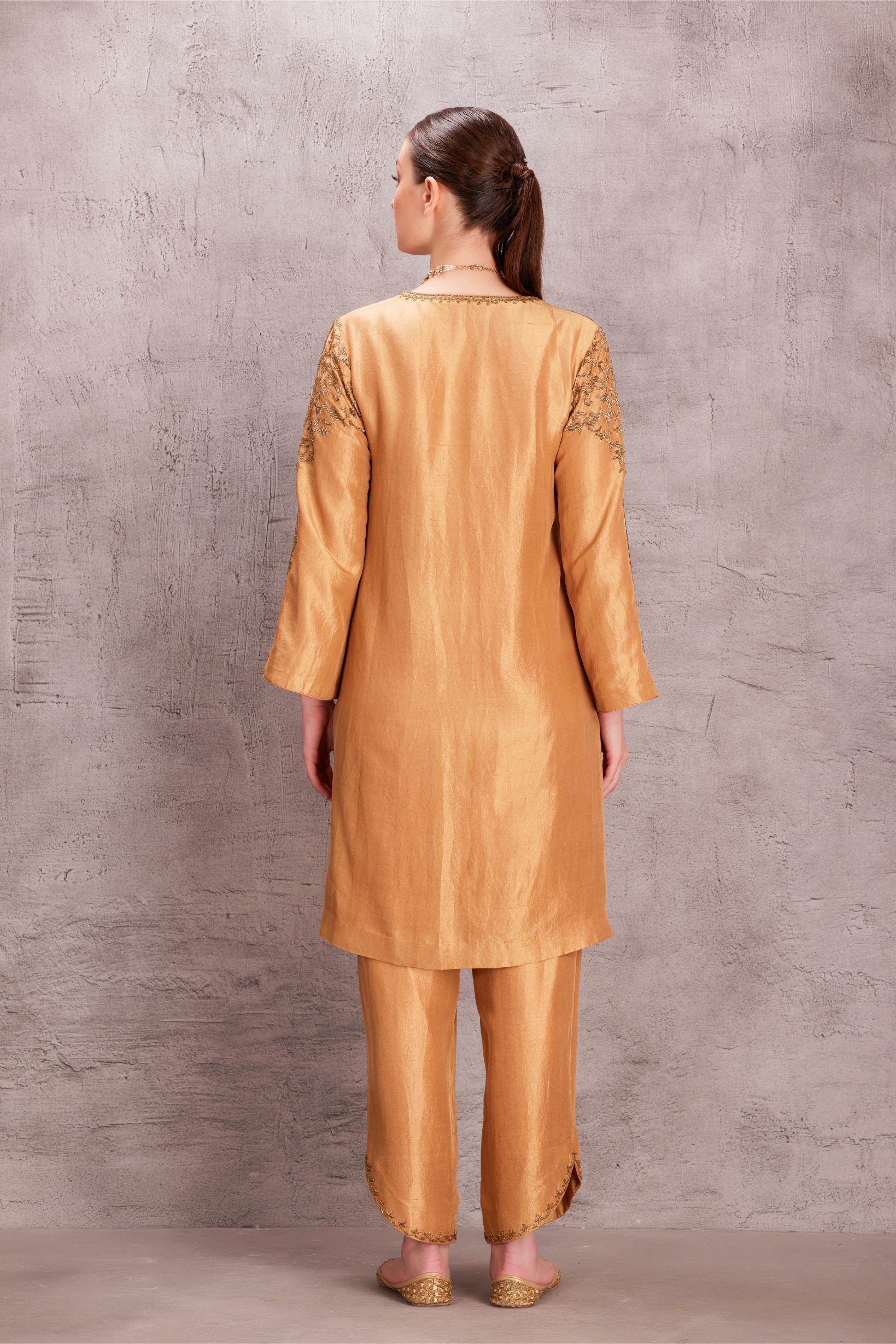 Golden Silk Kurta Set
