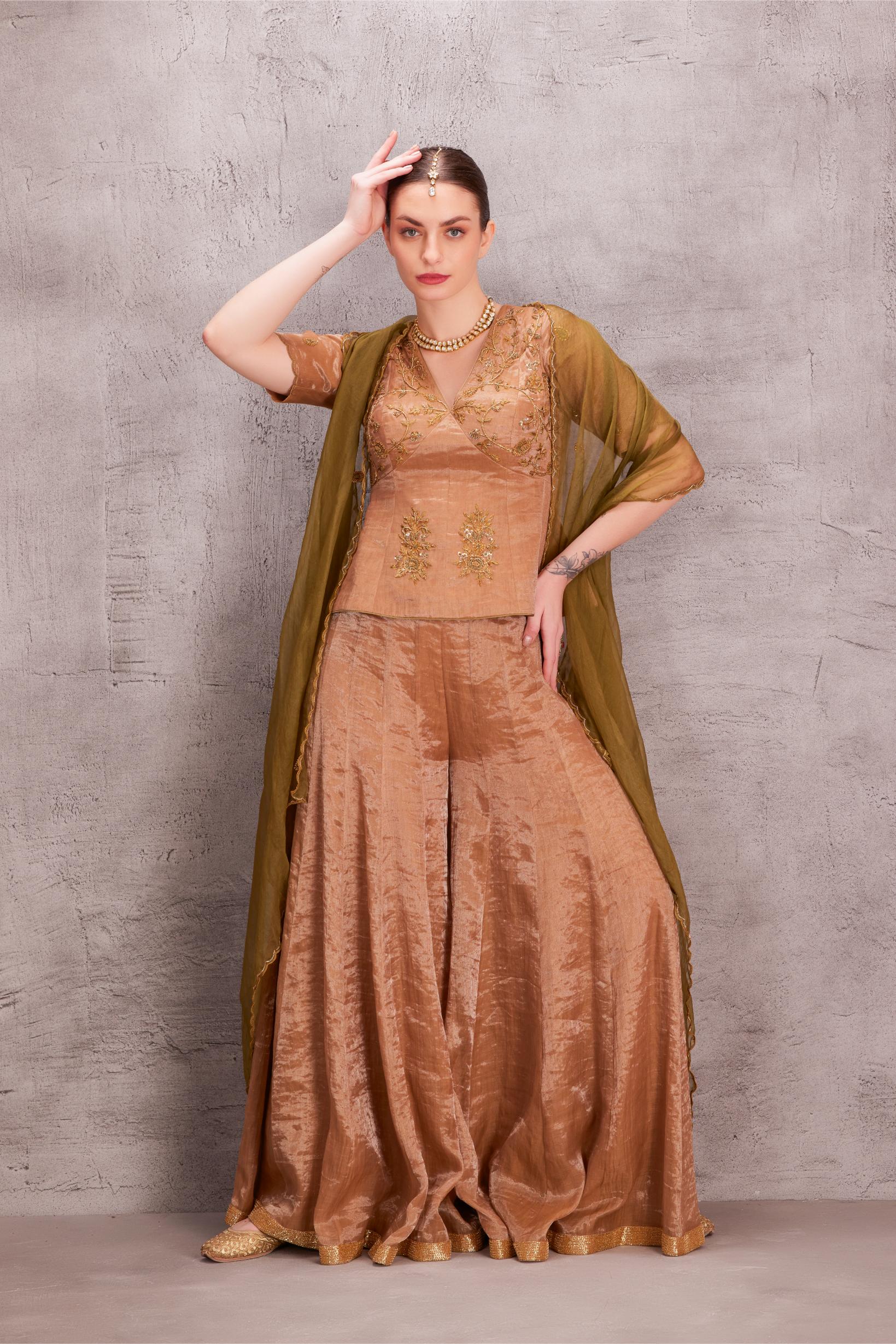 Tissue Silk Sharara Set