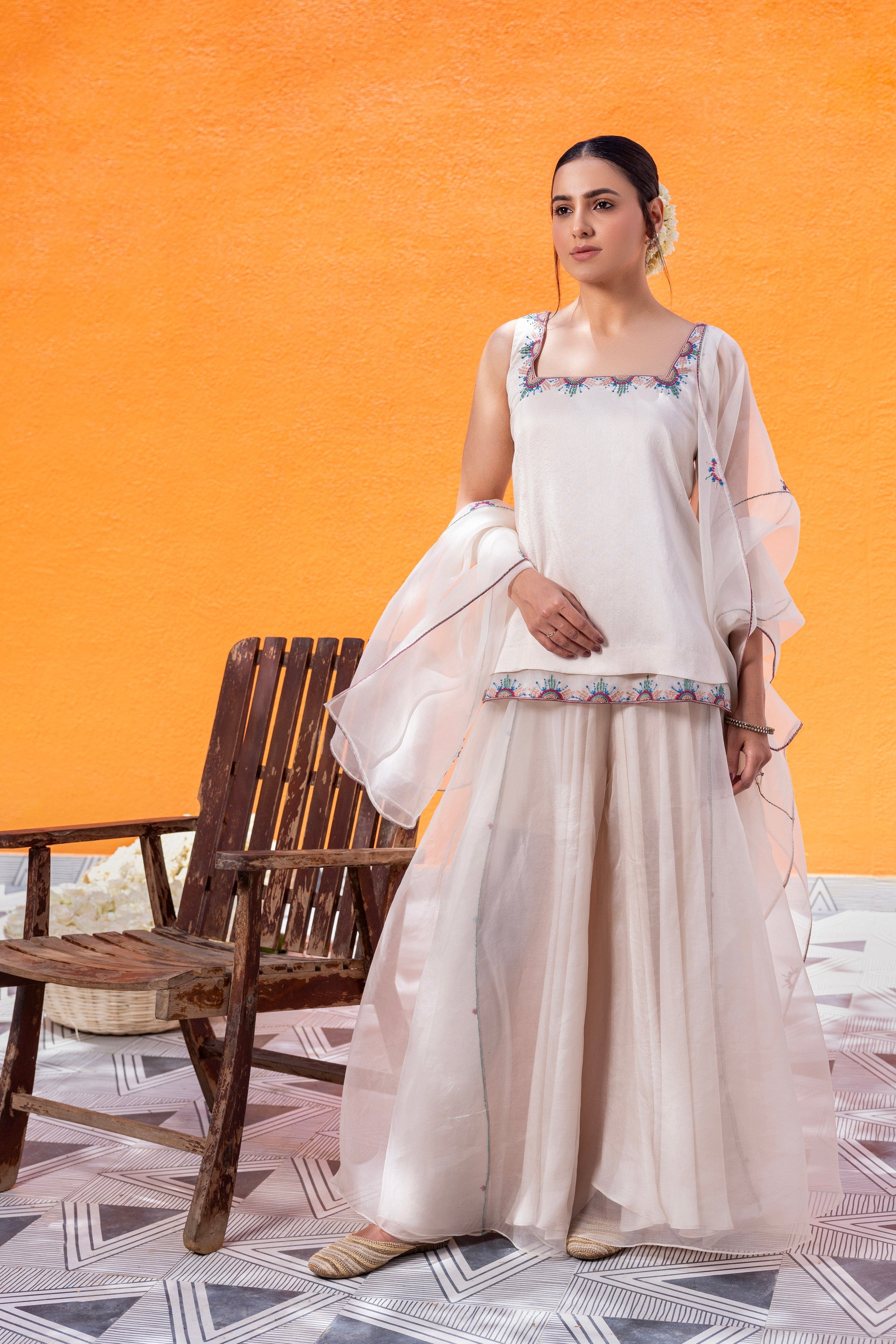 organza sharara dress Sea Green Embroidered Organza Sharara Dress: Pakistani Indian Wedding Outfit Eid Dresses