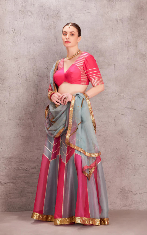 embroidered sharara set,  tissue silk sharara set