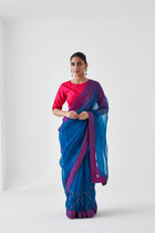Blue Organza Embroidered Saree