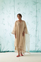Beige Embroidered Kurta Set