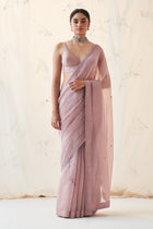 Lavender Chanderi Saree Comes With Chanderi Stitched Blouse