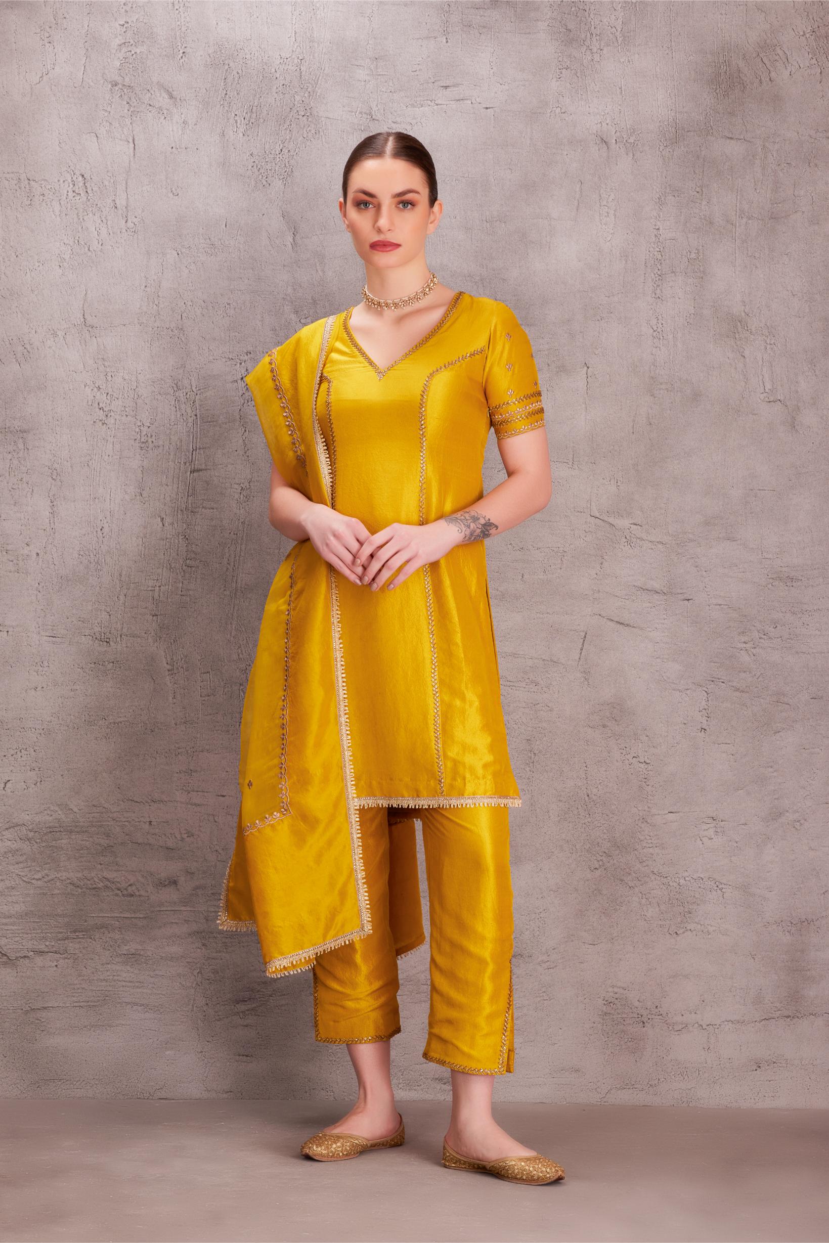 Yellow Silk Kurta Set (JKK-006)