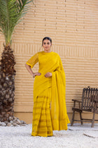 Yellow Chanderi Saree