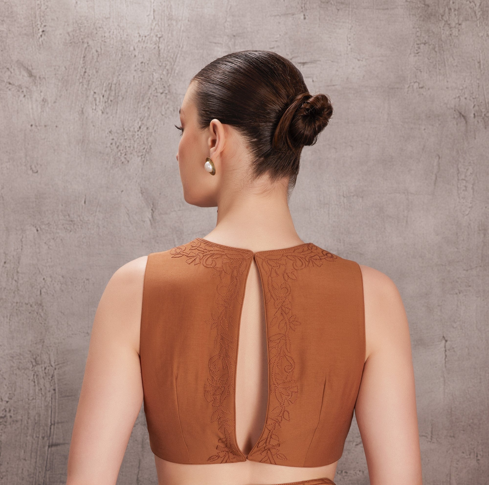 Brown Cotton Silk  Blouse (JB-032)